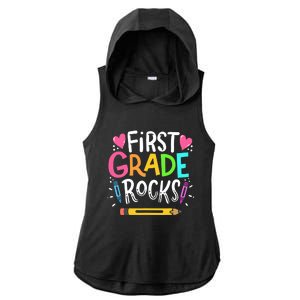 1st Grade Teacher Gift Ladies PosiCharge Tri-Blend Wicking Draft Hoodie Tank