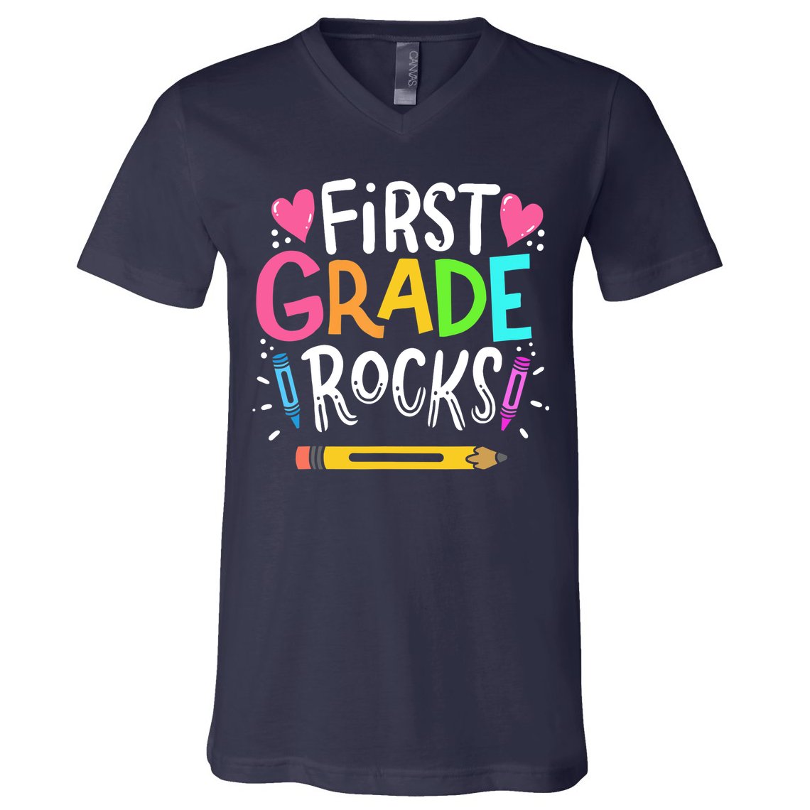 1st Grade Teacher Gift V-Neck T-Shirt