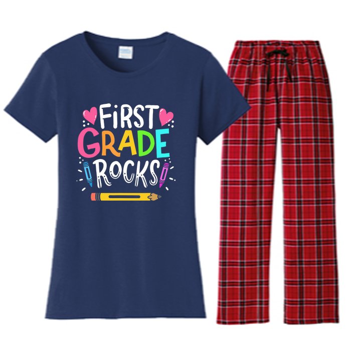 1st Grade Teacher Gift Women's Flannel Pajama Set