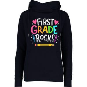 1st Grade Teacher Gift Womens Funnel Neck Pullover Hood