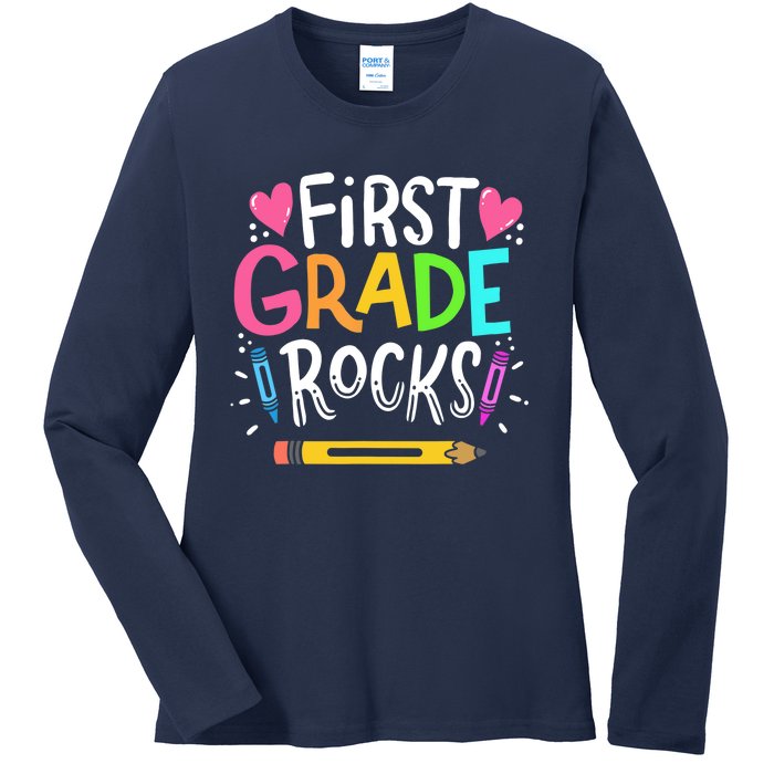 1st Grade Teacher Gift Ladies Long Sleeve Shirt