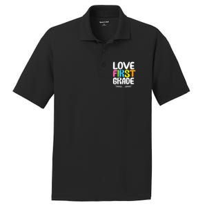 1St Grade Teacher Appreciation Love First Grade Gift PosiCharge RacerMesh Polo