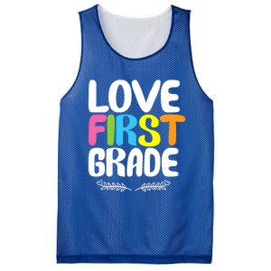 1St Grade Teacher Appreciation Love First Grade Gift Mesh Reversible Basketball Jersey Tank