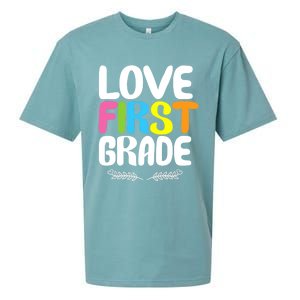 1St Grade Teacher Appreciation Love First Grade Gift Sueded Cloud Jersey T-Shirt