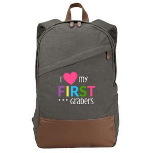 1St Grade Teacher I Love My First Graders Gift Cotton Canvas Backpack