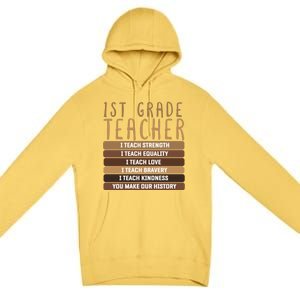 1St Grade Teacher And First Grade Eletary School Educator Gift Premium Pullover Hoodie