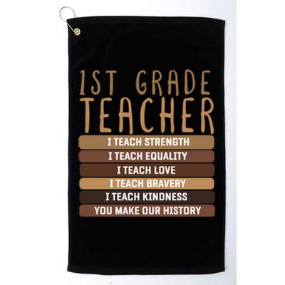 1St Grade Teacher And First Grade Eletary School Educator Gift Platinum Collection Golf Towel