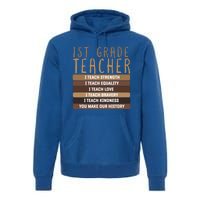 1St Grade Teacher And First Grade Eletary School Educator Gift Premium Hoodie