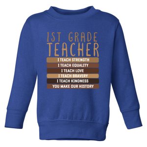 1St Grade Teacher And First Grade Eletary School Educator Gift Toddler Sweatshirt