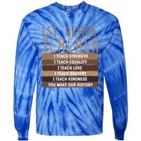 1St Grade Teacher And First Grade Eletary School Educator Gift Tie-Dye Long Sleeve Shirt