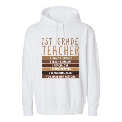 1St Grade Teacher And First Grade Eletary School Educator Gift Garment-Dyed Fleece Hoodie