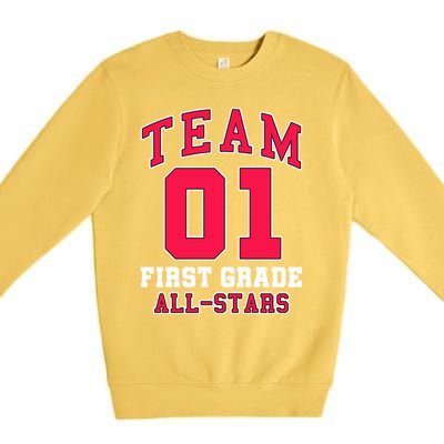 1St Grade Team 01 AllStars First Grade Teacher Student Gift Premium Crewneck Sweatshirt