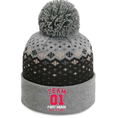 1St Grade Team 01 AllStars First Grade Teacher Student Gift The Baniff Cuffed Pom Beanie