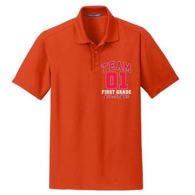 1St Grade Team 01 AllStars First Grade Teacher Student Gift Dry Zone Grid Polo