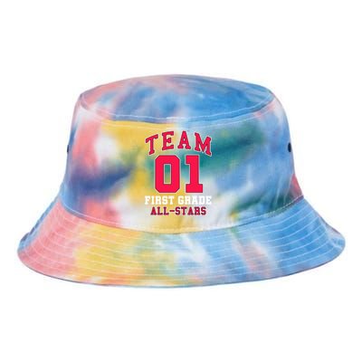 1St Grade Team 01 AllStars First Grade Teacher Student Gift Tie Dye Newport Bucket Hat