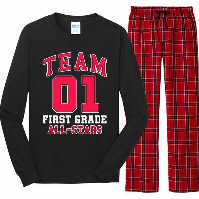 1St Grade Team 01 AllStars First Grade Teacher Student Gift Long Sleeve Pajama Set