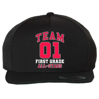 1St Grade Team 01 AllStars First Grade Teacher Student Gift Wool Snapback Cap