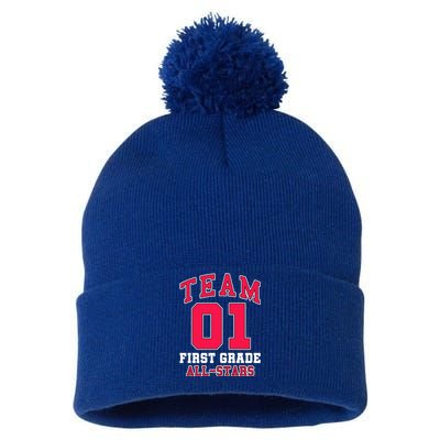 1St Grade Team 01 AllStars First Grade Teacher Student Gift Pom Pom 12in Knit Beanie