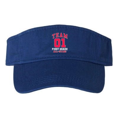 1St Grade Team 01 AllStars First Grade Teacher Student Gift Valucap Bio-Washed Visor