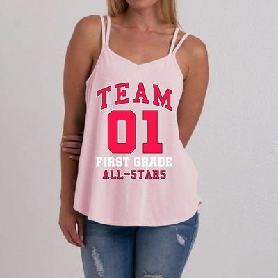 1St Grade Team 01 AllStars First Grade Teacher Student Gift Women's Strappy Tank