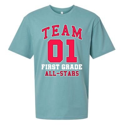 1St Grade Team 01 AllStars First Grade Teacher Student Gift Sueded Cloud Jersey T-Shirt