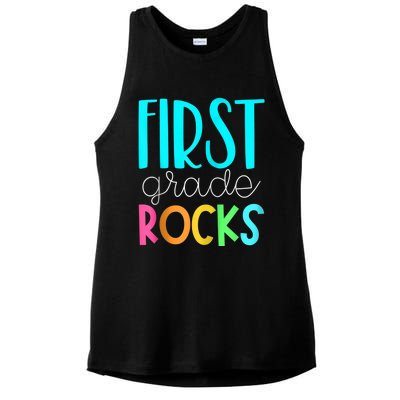 1st grade teacher - 1st grade rocks Zip Hoodie Ladies PosiCharge Tri-Blend Wicking Tank