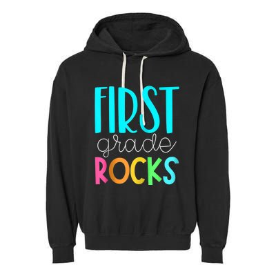 1st grade teacher - 1st grade rocks Zip Hoodie Garment-Dyed Fleece Hoodie