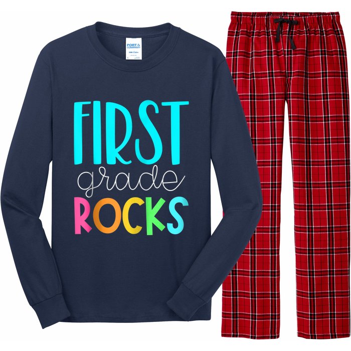 1st grade teacher - 1st grade rocks Zip Hoodie Long Sleeve Pajama Set