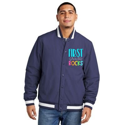 1st grade teacher - 1st grade rocks Zip Hoodie Insulated Varsity Jacket