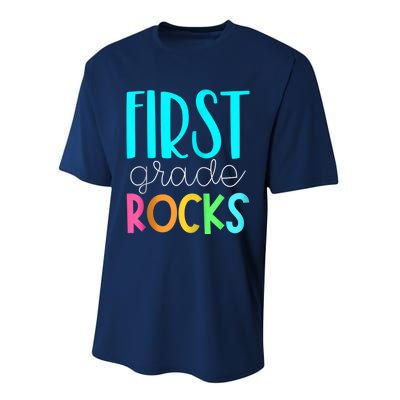 1st grade teacher - 1st grade rocks Zip Hoodie Performance Sprint T-Shirt