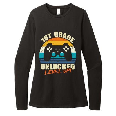 1st Grade Unlocked Level Up Gamer Back To School Womens CVC Long Sleeve Shirt