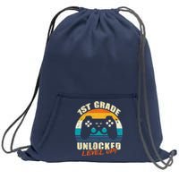 1st Grade Unlocked Level Up Gamer Back To School Sweatshirt Cinch Pack Bag