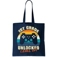 1st Grade Unlocked Level Up Gamer Back To School Tote Bag