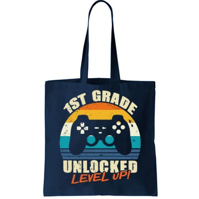 1st Grade Unlocked Level Up Gamer Back To School Tote Bag