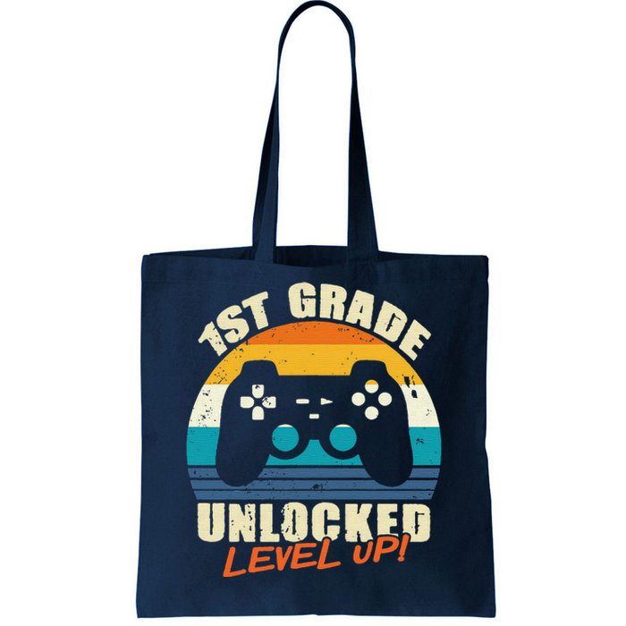 1st Grade Unlocked Level Up Gamer Back To School Tote Bag