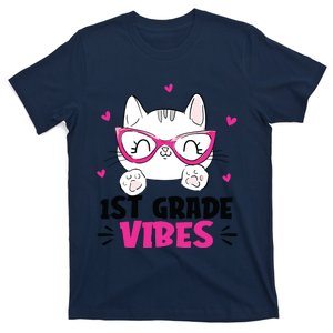 1st Grade Vibes Back To School Cute Cat Cute For Girl T-Shirt