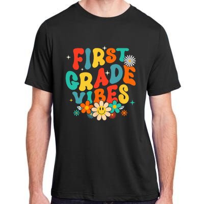 1st Grade Vibes Back To School Retro First Grade Teachers Adult ChromaSoft Performance T-Shirt