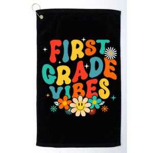 1st Grade Vibes Back To School Retro First Grade Teachers Platinum Collection Golf Towel