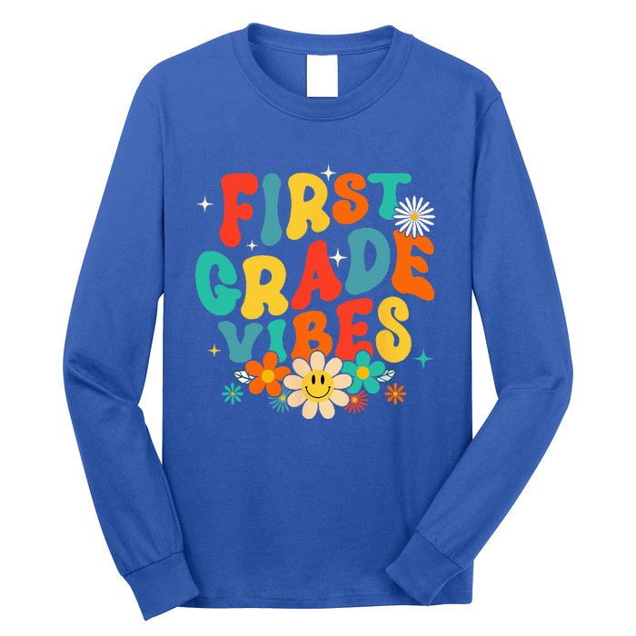 1st Grade Vibes Back To School Retro First Grade Teachers Long Sleeve Shirt