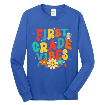 1st Grade Vibes Back To School Retro First Grade Teachers Tall Long Sleeve T-Shirt