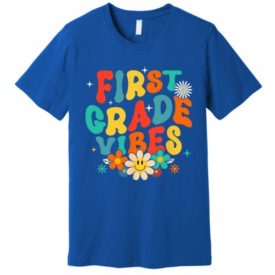 1st Grade Vibes Back To School Retro First Grade Teachers Premium T-Shirt