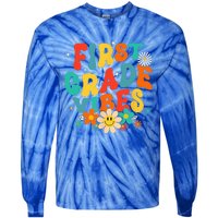 1st Grade Vibes Back To School Retro First Grade Teachers Tie-Dye Long Sleeve Shirt