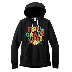 1st Grade Vibes Back To School Retro First Grade Teachers Women's Fleece Hoodie