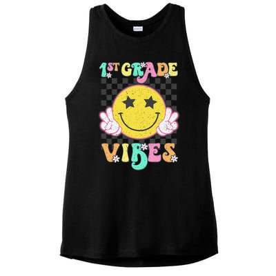 1st Grade Vibes Smile Face Back To School First Grade Ladies PosiCharge Tri-Blend Wicking Tank