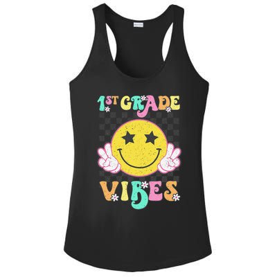 1st Grade Vibes Smile Face Back To School First Grade Ladies PosiCharge Competitor Racerback Tank