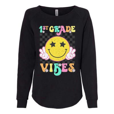 1st Grade Vibes Smile Face Back To School First Grade Womens California Wash Sweatshirt