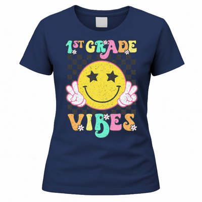 1st Grade Vibes Smile Face Back To School First Grade Women's T-Shirt