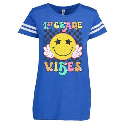 1st Grade Vibes Smile Face Back To School First Grade Enza Ladies Jersey Football T-Shirt