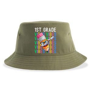 1St Grade Vibes Back To School Teachers 1St Grade Squad Great Gift Sustainable Bucket Hat