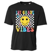 1st Grade Vibes Smile Face Back To School First Grade Cooling Performance Crew T-Shirt